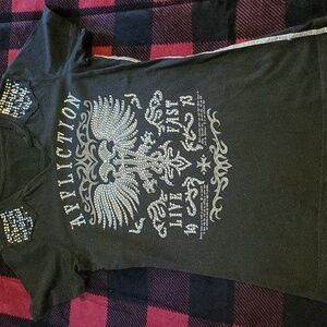 Womens Affliction Shirt Black Medium